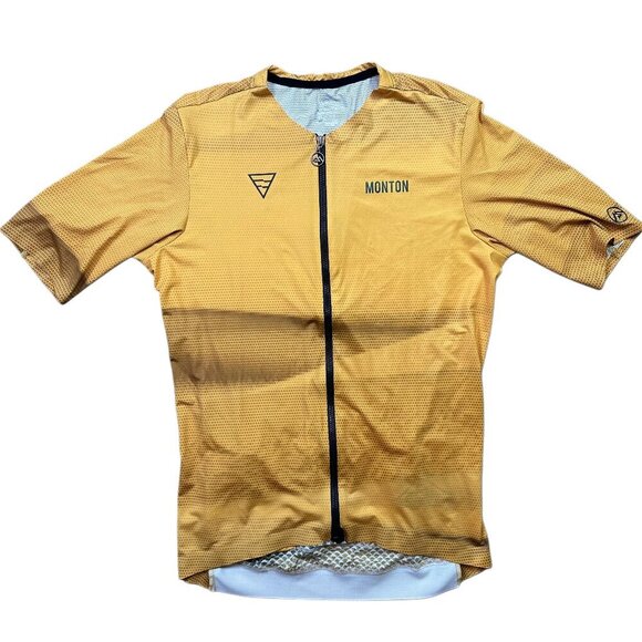 Monton Women's Short Sleeve Cycling / MTB / Cycle Jersey Desert Yellow US Large - Picture 1 of 6